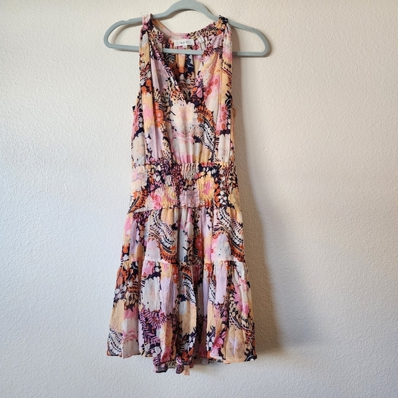 A.L.C. Courtney Floral Print Silk Mini Dress 2 - Picture 3 of 7